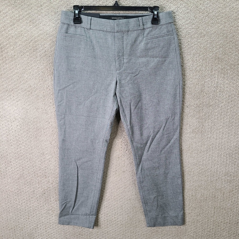 Banana Republic Pants Womens 8P Gray Curvy Sloan Crop Bi-Stretch Cotton NEW